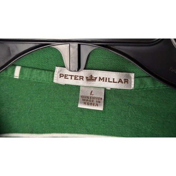 Peter Millar Pinehurst 1895 Mens Size Large Putter Boy Logo Striped Green Shirt - Picture 3 of 4